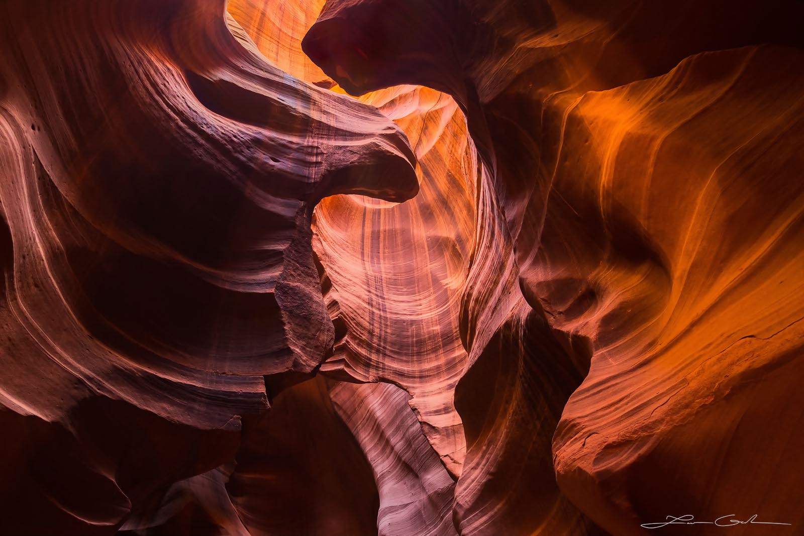 An abstract of naturally shaped heart looking sandstone with rich warm colors, Arizona
