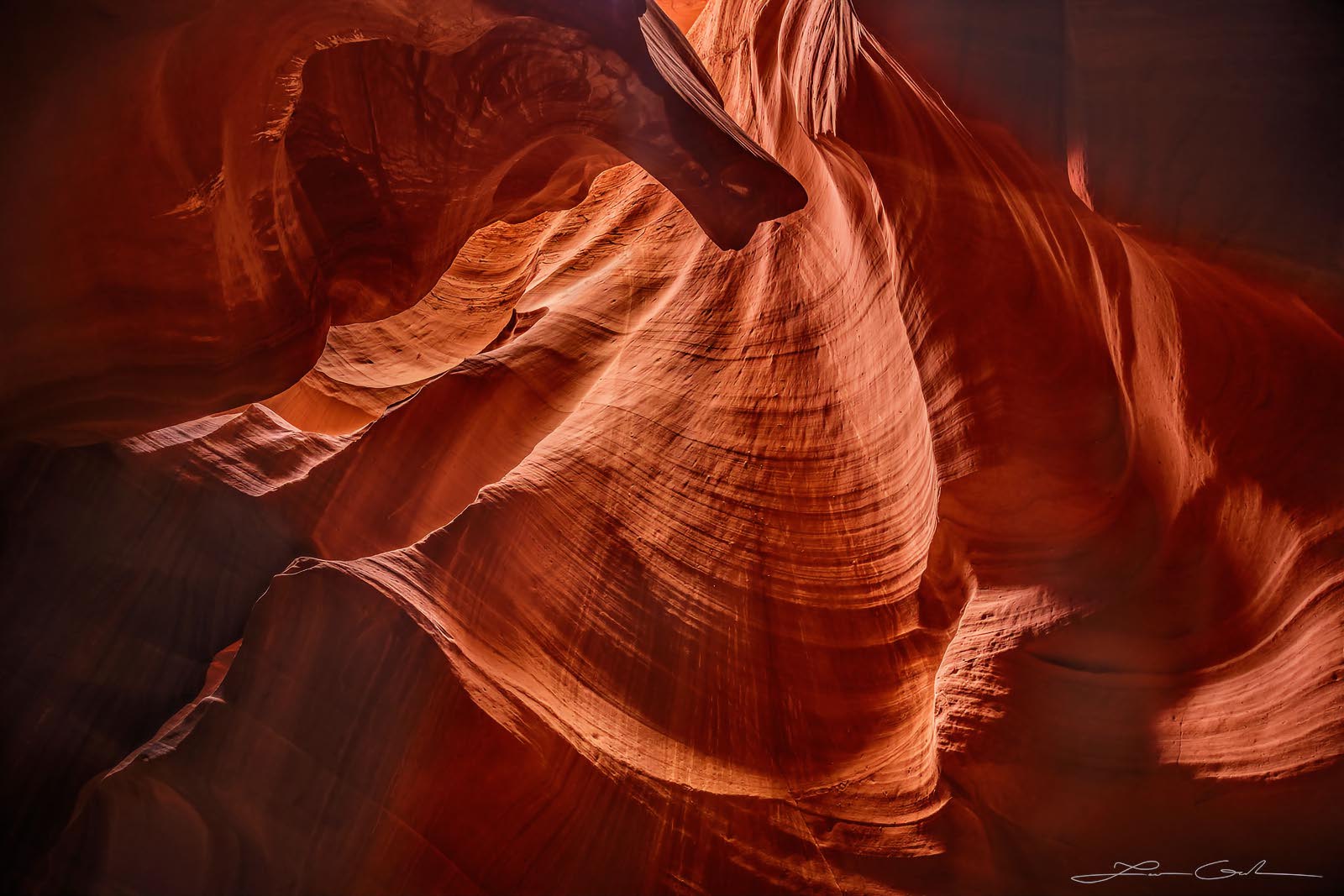 Abstract of a beautifully shaped sandstone inside a slot canyon
