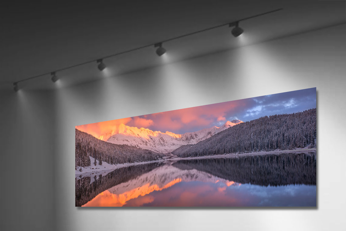 Gintchin Fine Art panoramic print hanging on a gallery wall