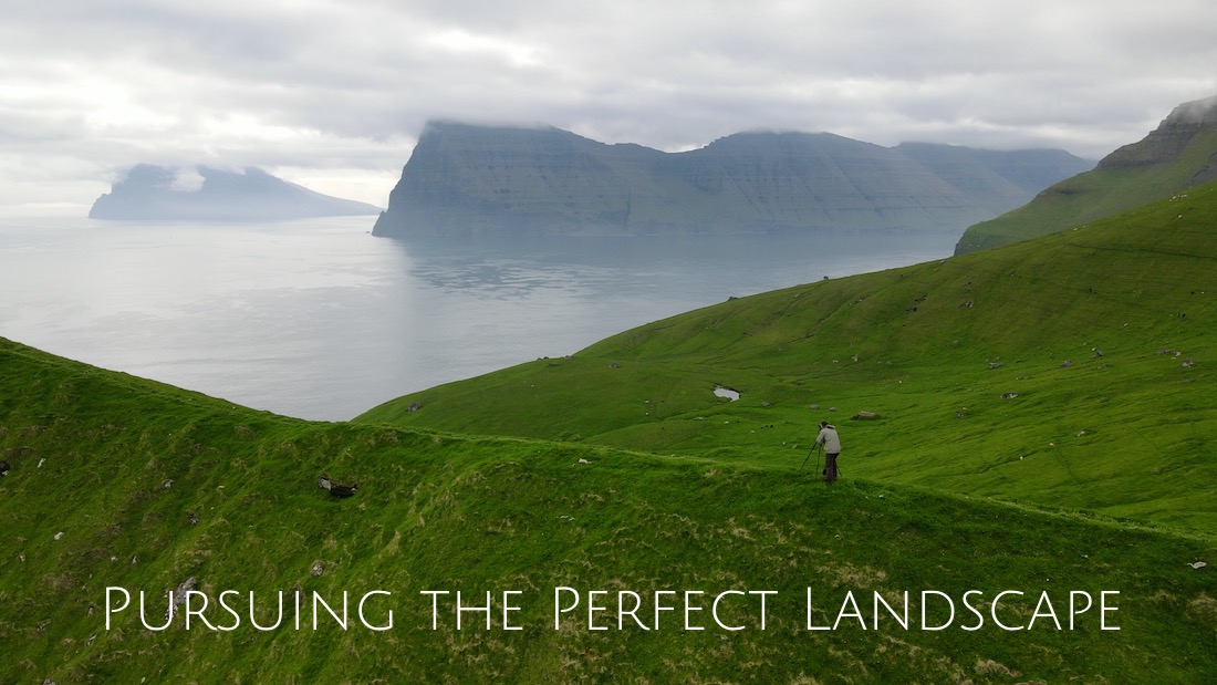 Lazar Gintchin photographing the ocean shore mountains of the Faroe Islands - Gintchin Fine Art