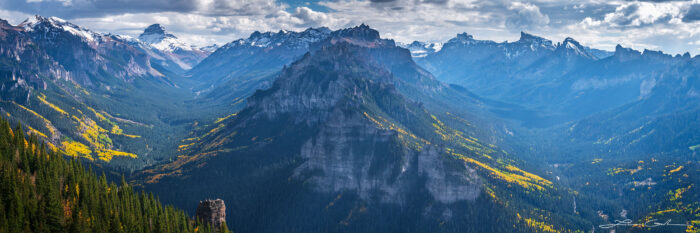 A beautiful mountain panorama with two parallel valleys - Gintchin Fine Art