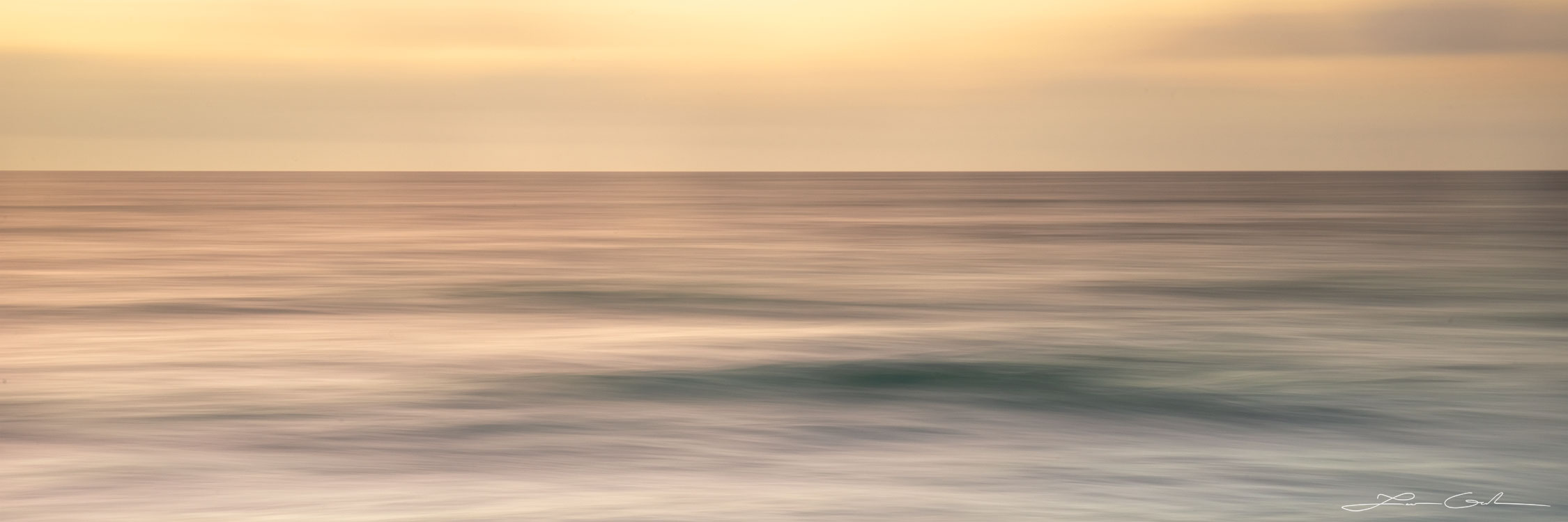 A soft water panoramic seascape during sunrise - abstract photo - Gintchin Fine Art