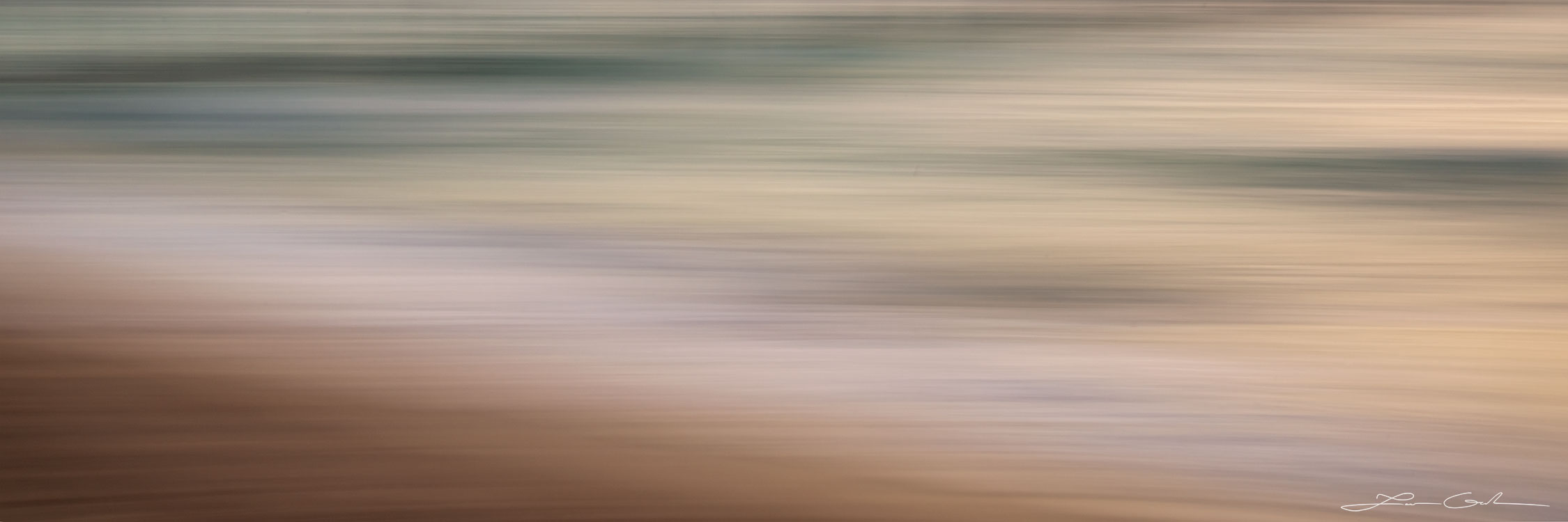 An intimate ocean shore abstract panoramic image - Gintchin Fine Art