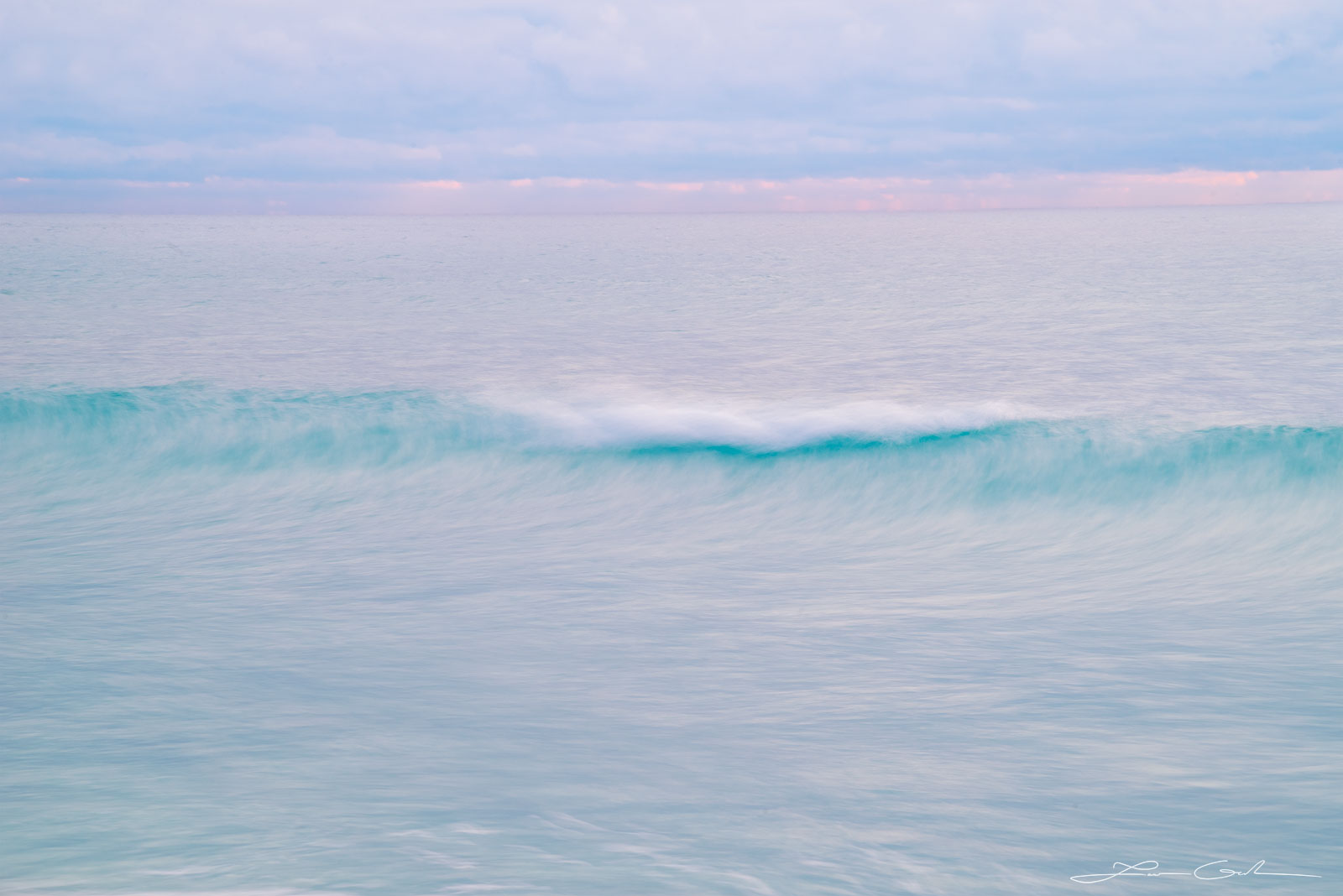 Single wave in a calm blue ocean abstract photograph - Gintchin Fine Art