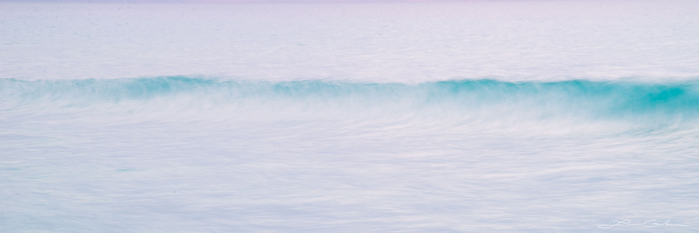 Simple wave abstract panorama with some turquoise color - Gintchin Fine Art