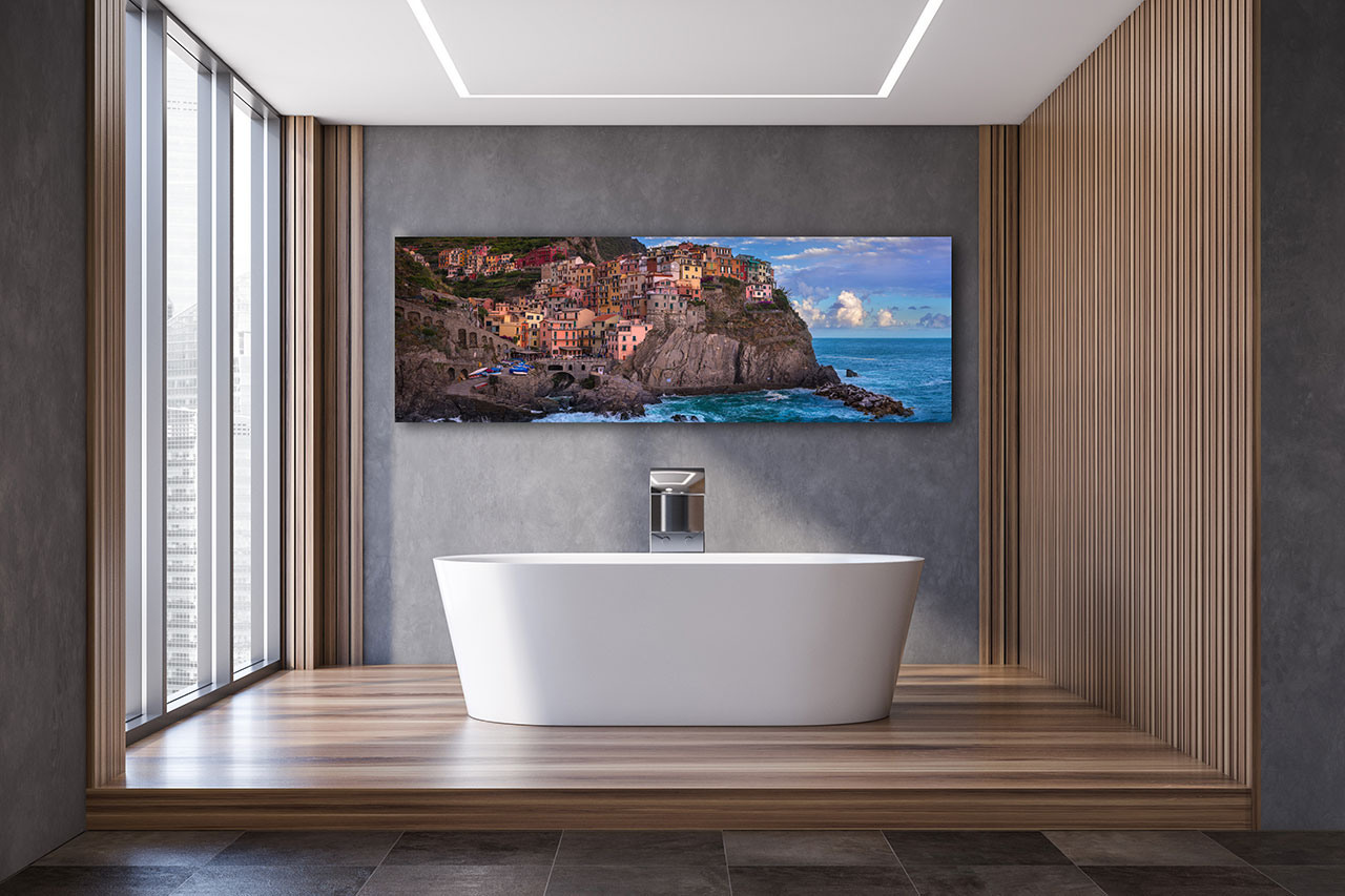 Photography wall decor for bathroom - Italian Sea Village Wall Print- Gintchin Fine Art