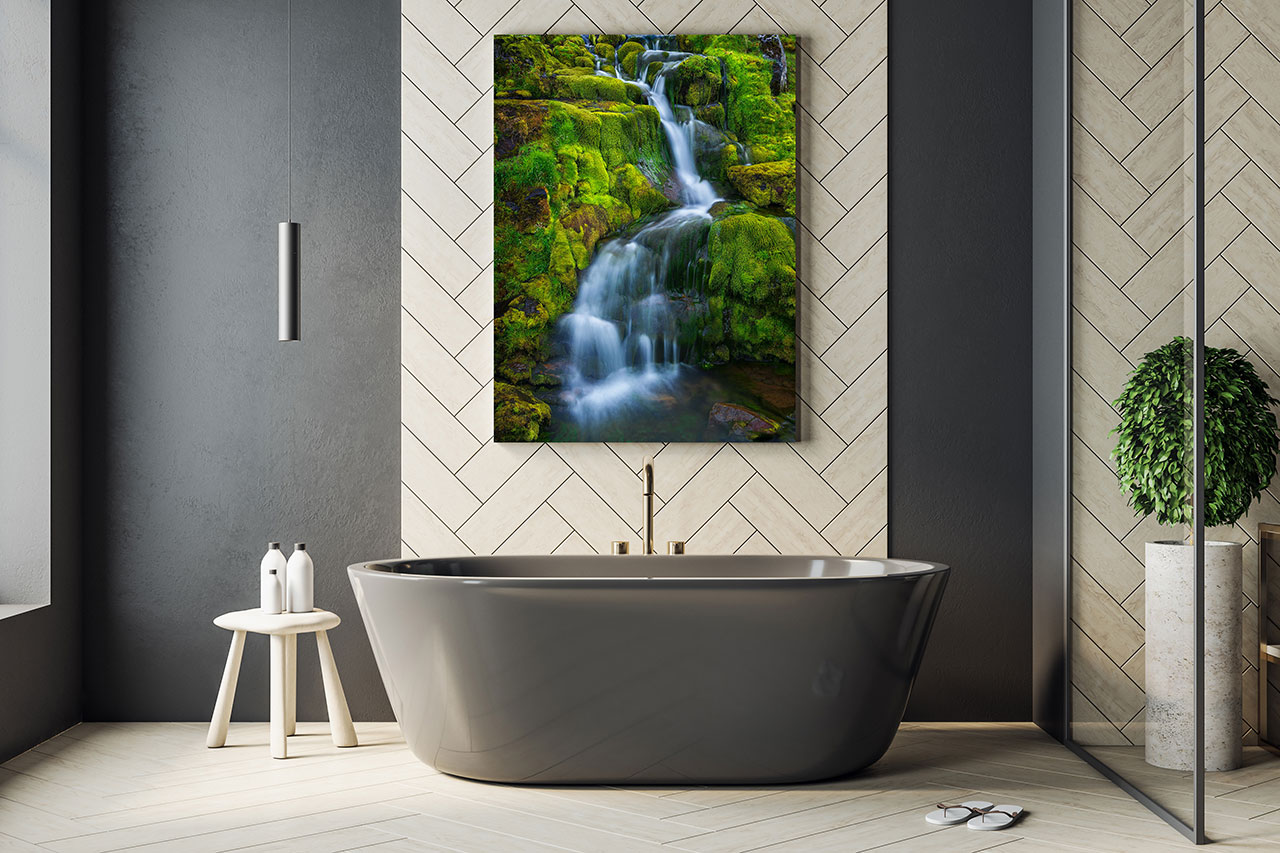 Photography wall decor for bathroom - Waterfall Print - Gintchin Fine Art