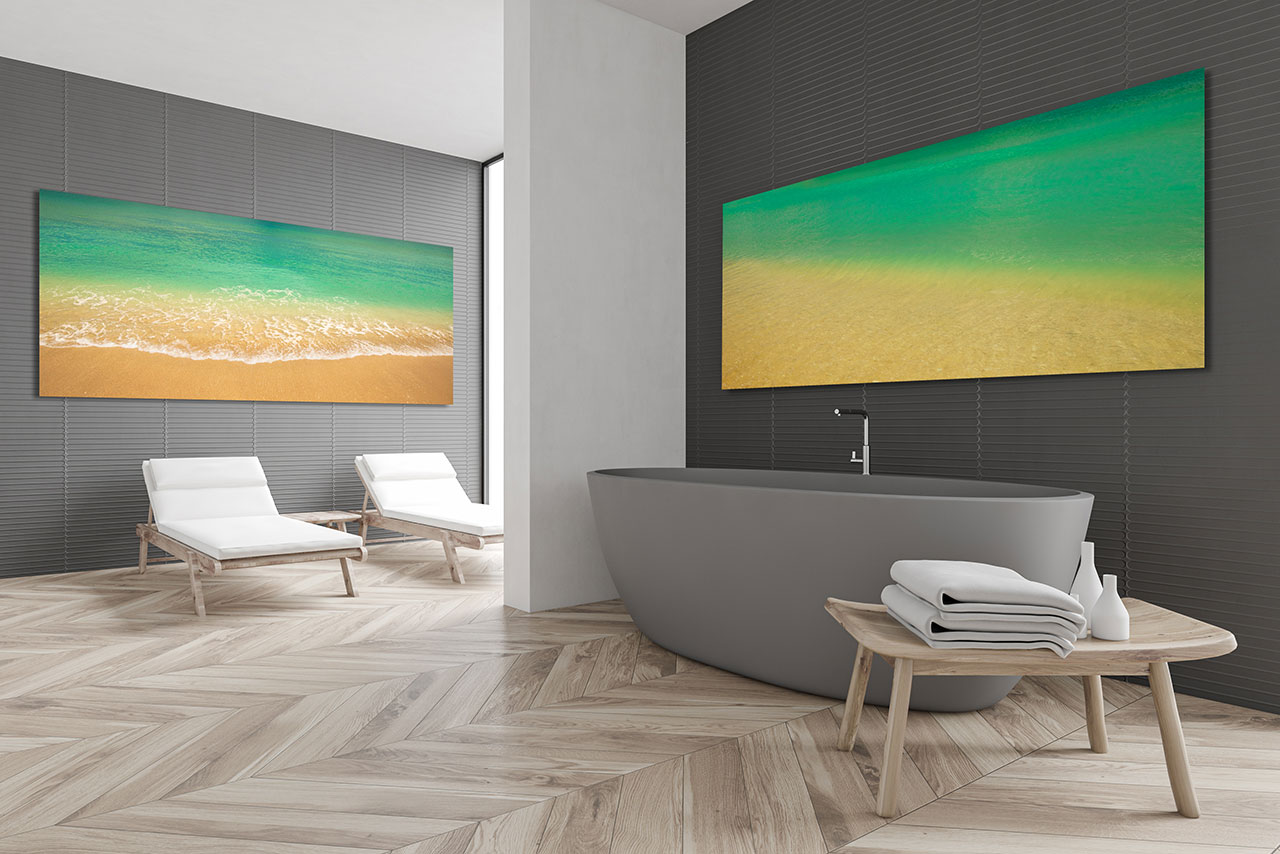 Photography wall decor for bathroom - Panoramic Ocean Wall Art - Gintchin Fine Art