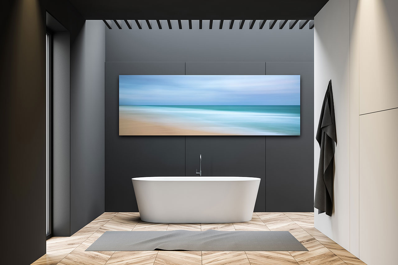 Photography wall decor for bathroom - Abstract Ocean Panorama - Gintchin Fine Art