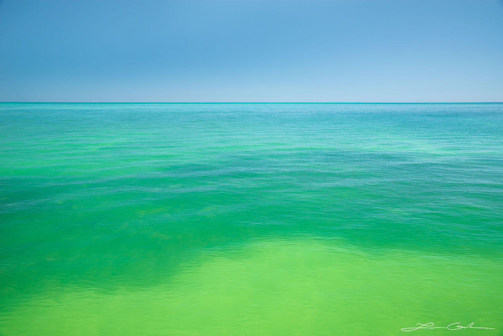 minimalist ocean and sky in the Florida keys - Gintchin Fine Art