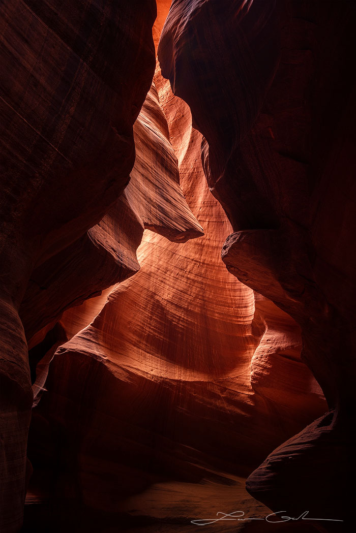 An abstract of the Antelope Slot Canyon in Page, Arizona - Gintchin Fine Art